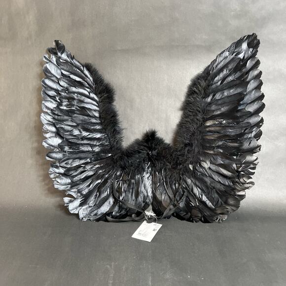 Sexy Demon Angel Costume-Black Feather Wings, One Size, NWT Halloween Cosplay - Picture 1 of 11
